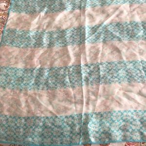 Coach scarf turquoise silk 26x25 inches